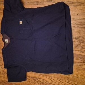Carhartt Medical Scrub Top Navy Classic Fit Sz XL Chest Pocket w/ Pen Pocket